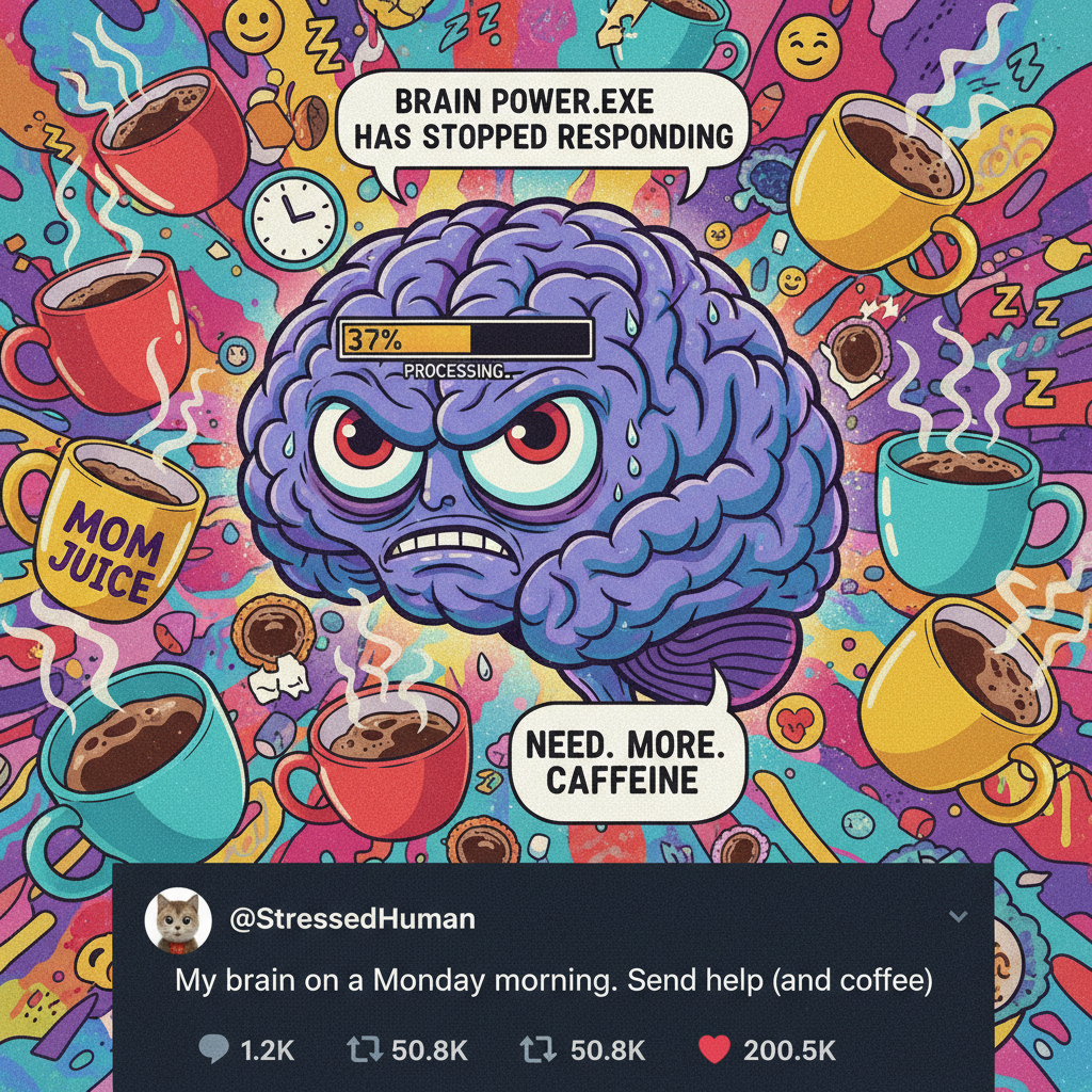 My brain during exam season is just a loading bar stuck at 37%. Send help. Or coffee.