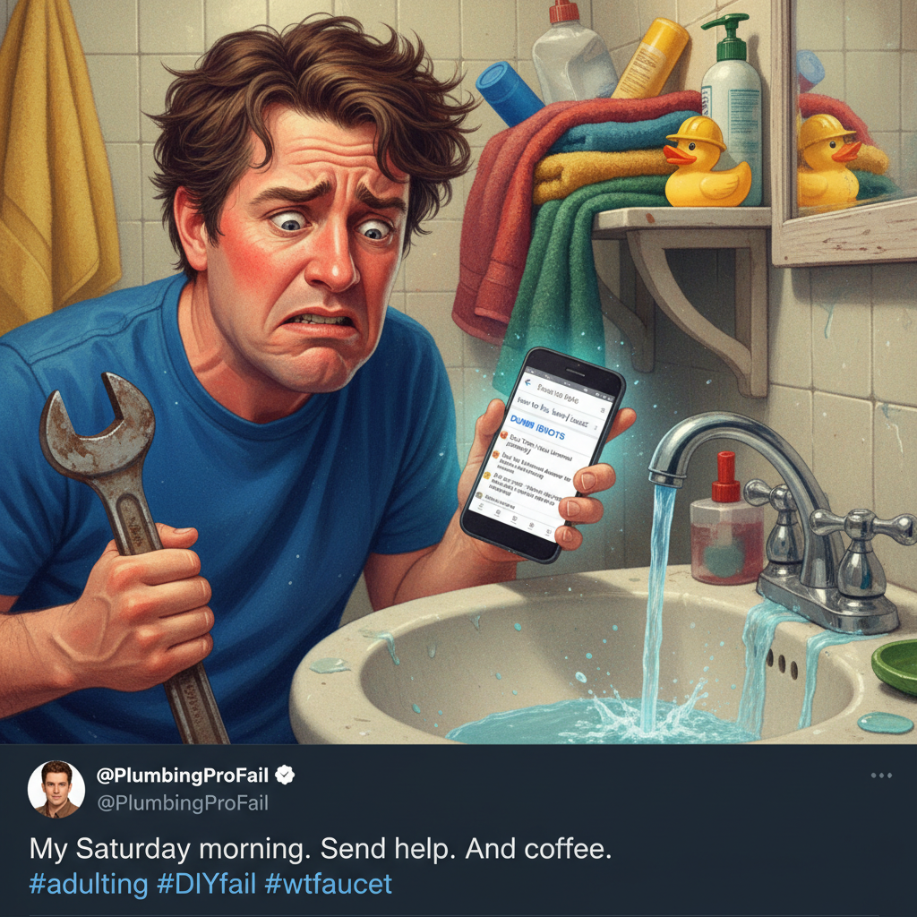 Adulting is just Googling 'how to fix a leaky faucet' at 3 AM.