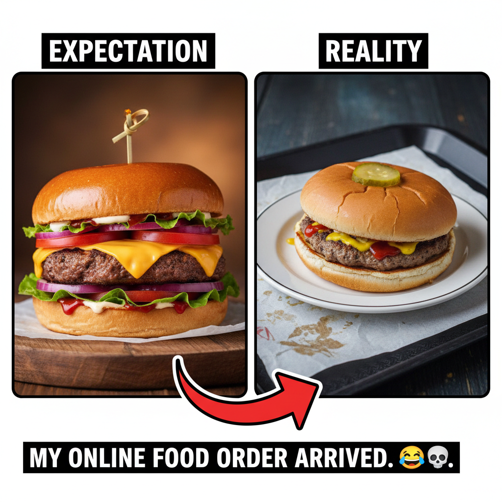 Ordered a gourmet burger. Got a sad patty on a bun. This is fine.