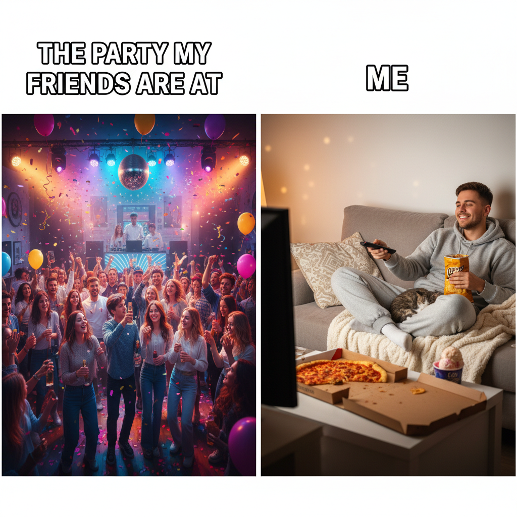 Friday night plans: wild party. Friday night reality: wild party with my couch and Netflix.