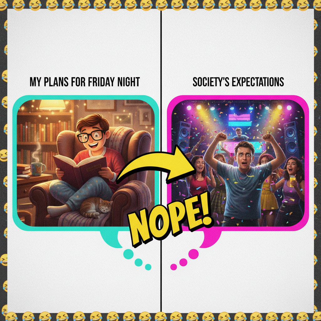 Introvert: 'Can't wait to go home.' Extrovert: 'Can't wait to go out.' The duality of man.