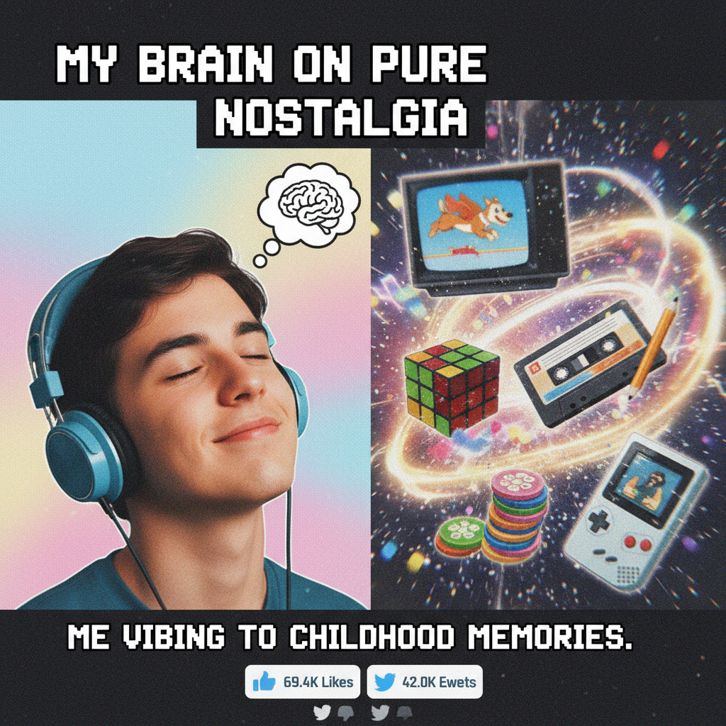 Hearing THAT one song from my childhood hits different. Instant time travel.