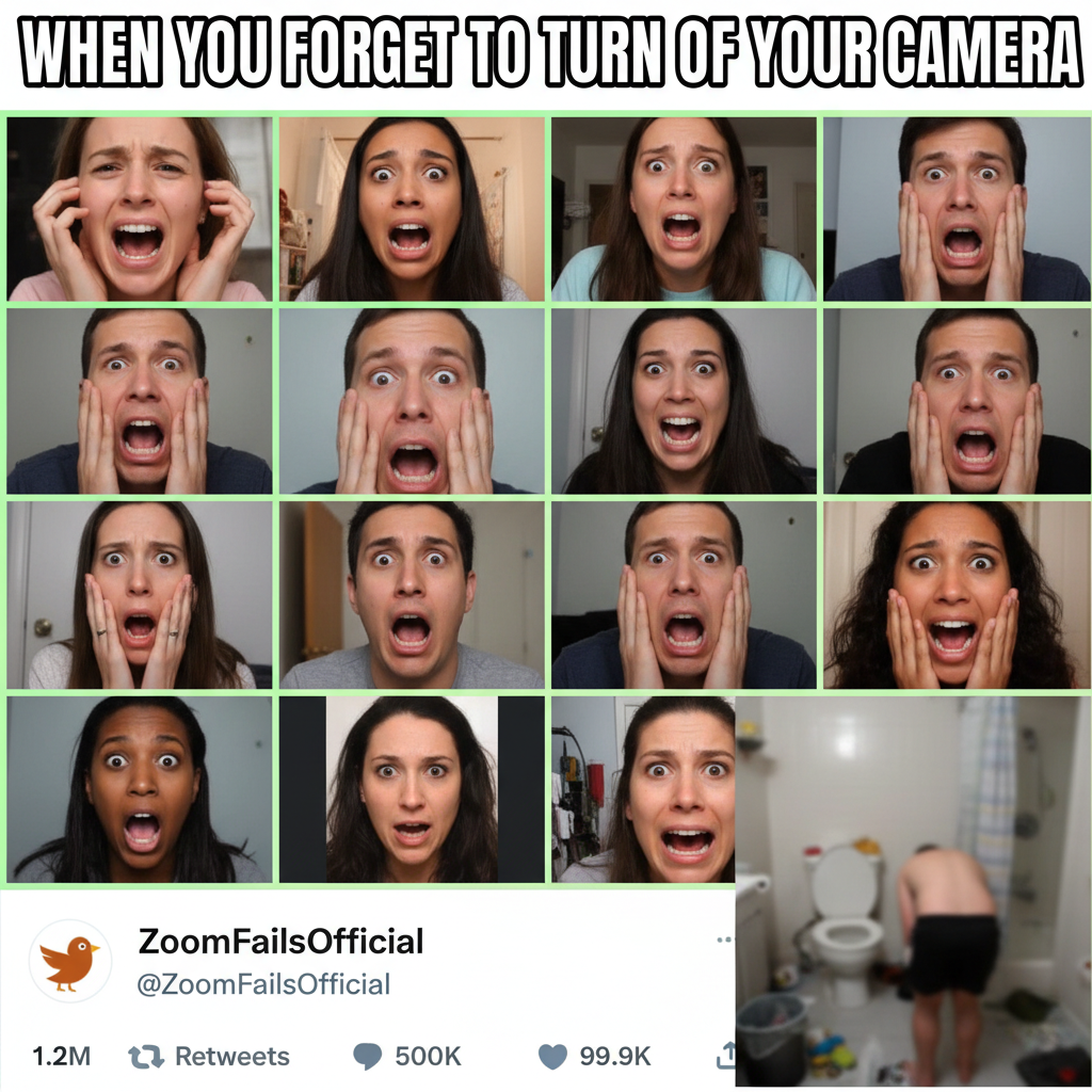 Someone just joined the Zoom call with their camera on in the bathroom. We all saw it.