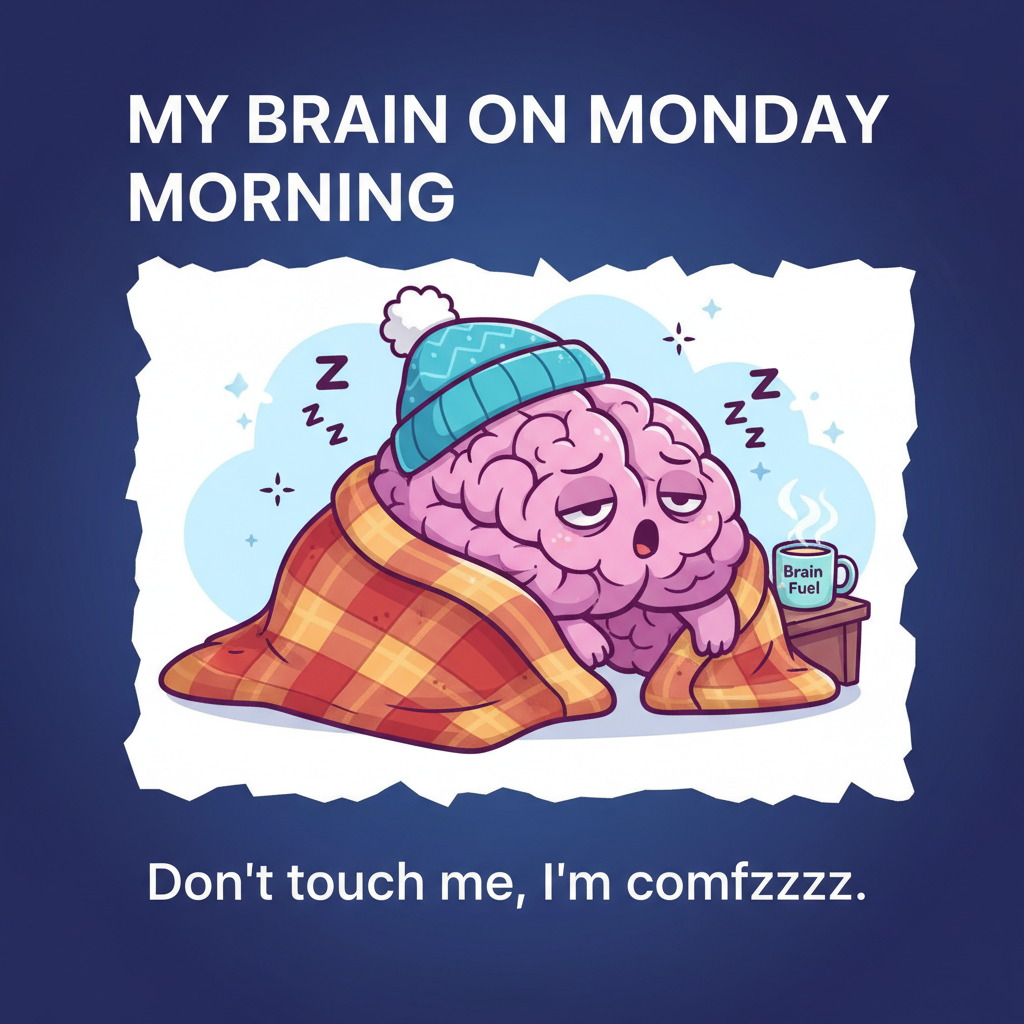 My brain during winter: 'Hibernate. No thoughts, just blanket.'