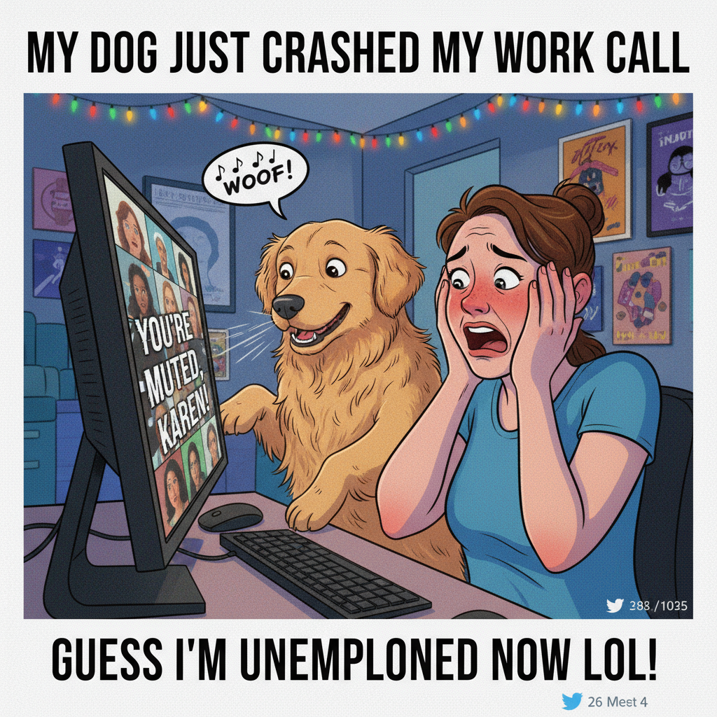 My mic was on for 5 mins during the Zoom meeting. My dog was narrating my life.