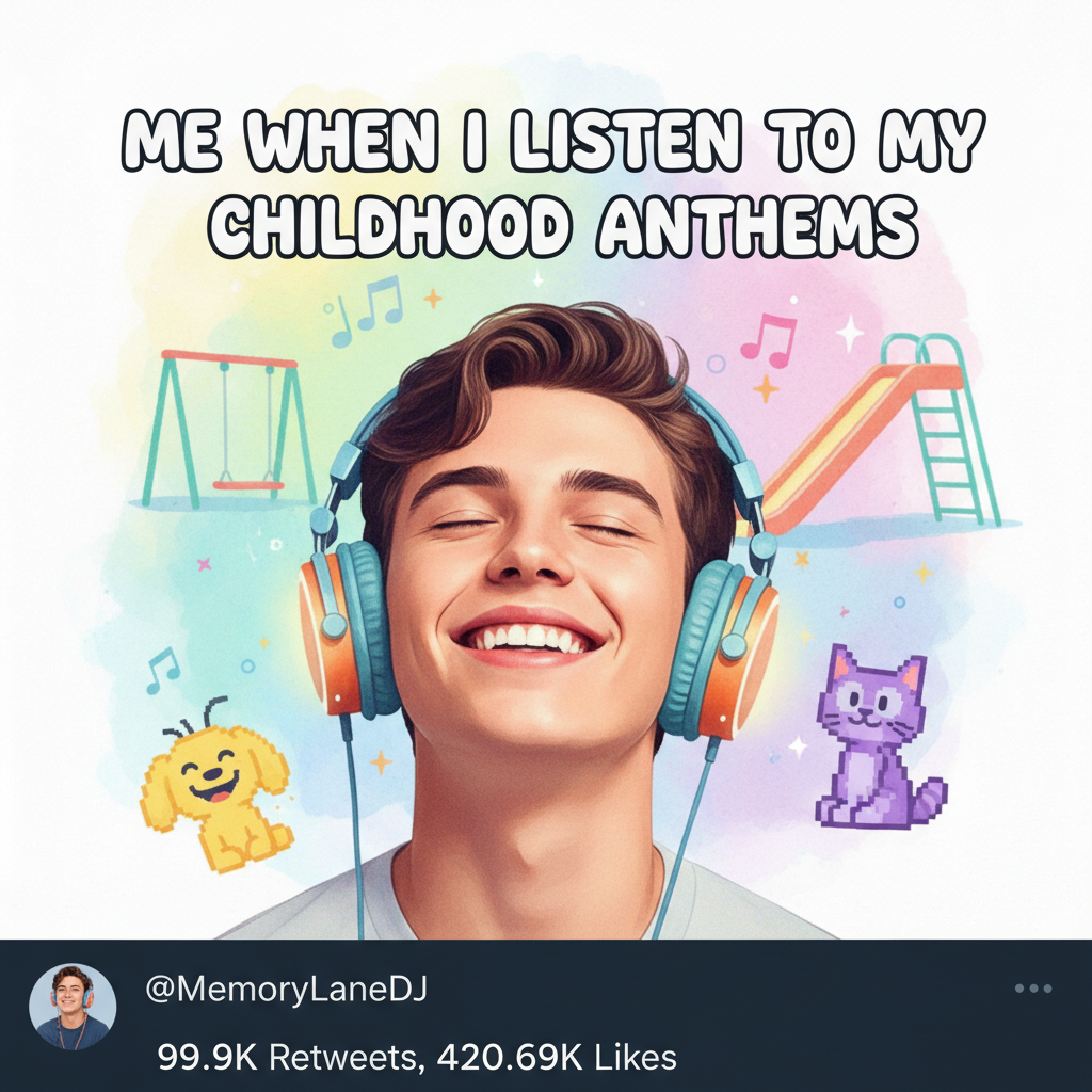 Heard that one song from my childhood and suddenly I'm 8 years old again, no bills, just vibes.