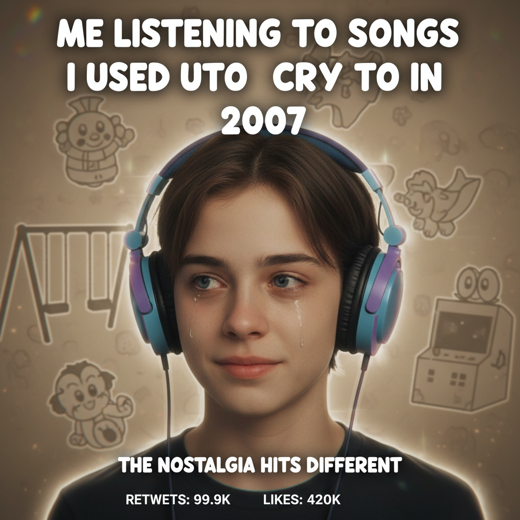 Hearing that one song from childhood hits DIFFERENT now. Instant time travel. 😭