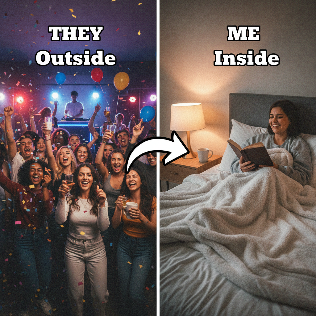 Extrovert: 'Let's go out!' Introvert: *already in bed by 8 PM* #Mood