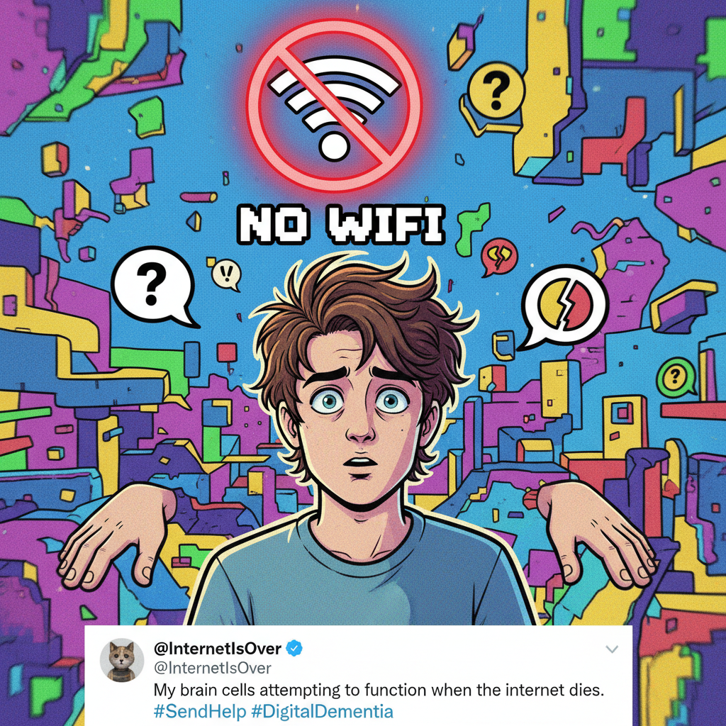 When the WiFi goes down for 5 minutes and you suddenly remember how to talk to people. 🤯