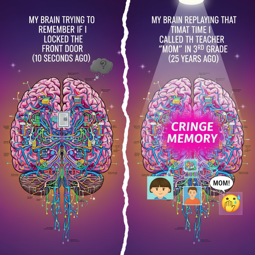 My brain at 3 AM trying to remember if I locked the door vs. remembering every embarrassing moment from 2012