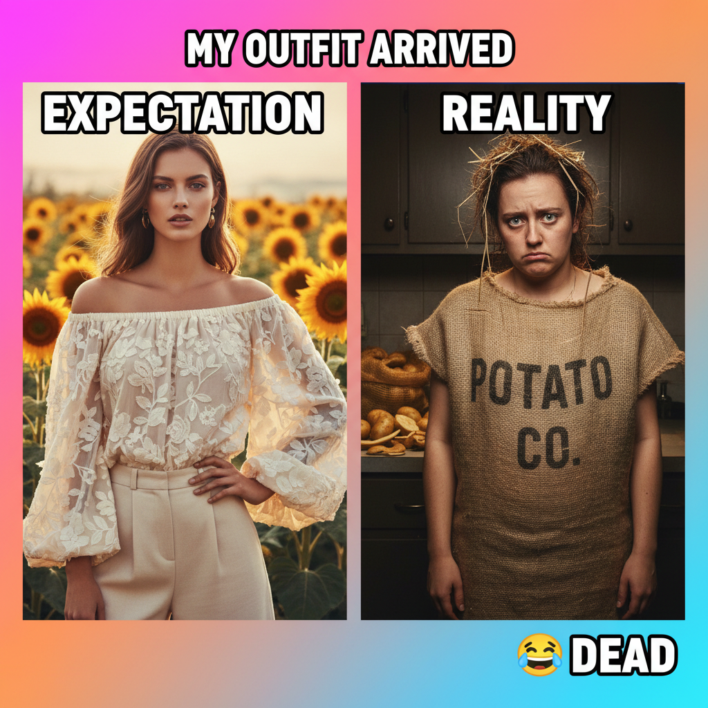 Ordered a 'cute top,' got a potato sack. The online shopping gods have forsaken me.