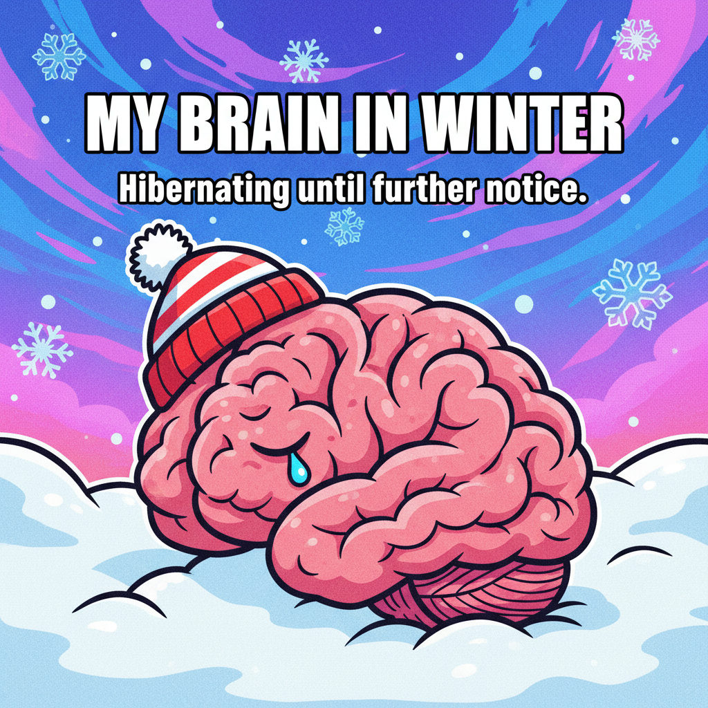My brain cells during winter: hibernating. My mood: a perpetual cloudy day. 🌧️ #SeasonalAffective