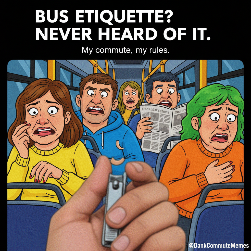 Just survived a public transport journey where someone was clipping their nails. 🤢 #CommuterLife
