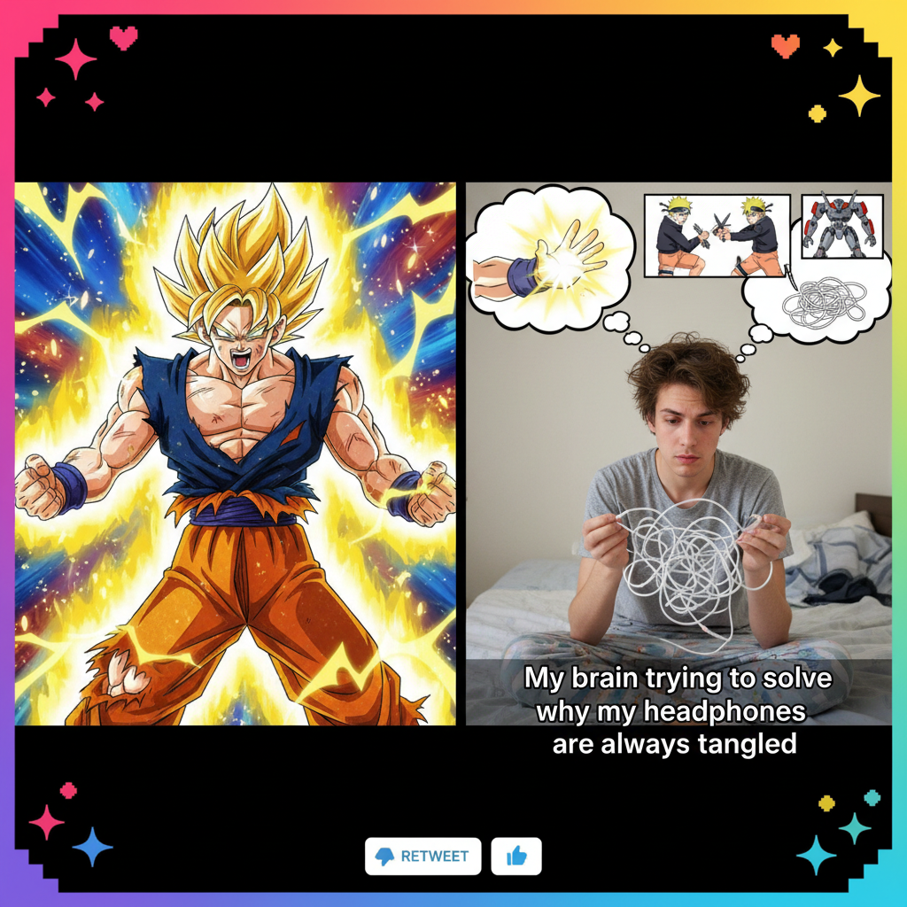 Me trying to use anime logic to solve my real-life problems.