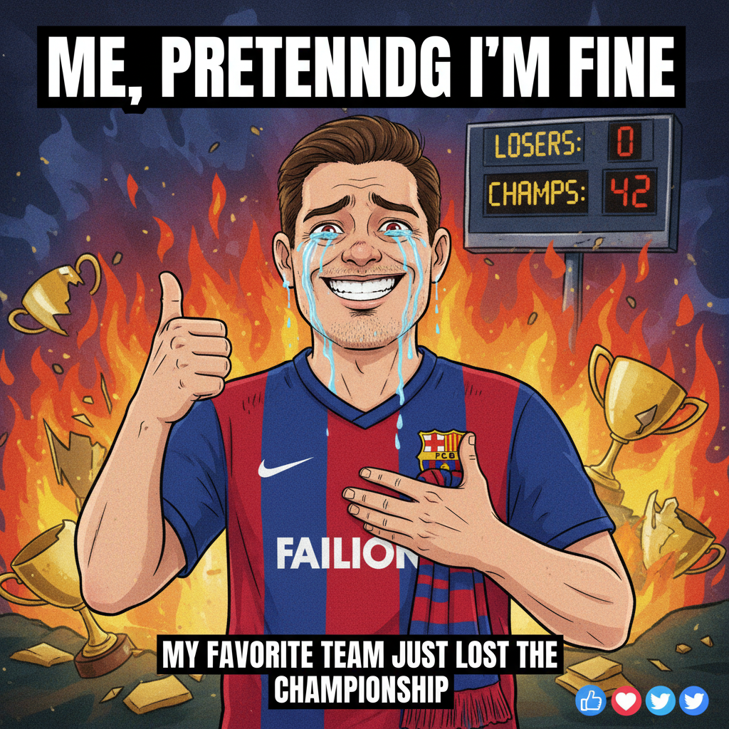 When your team loses and you gotta pretend you're okay. My therapist needs a raise.