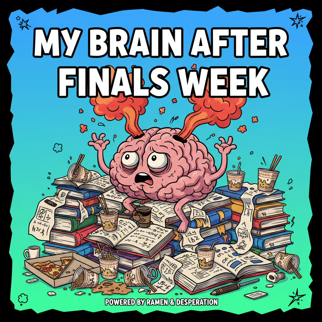 Exam season: My brain is 90% panic, 10% instant noodles.