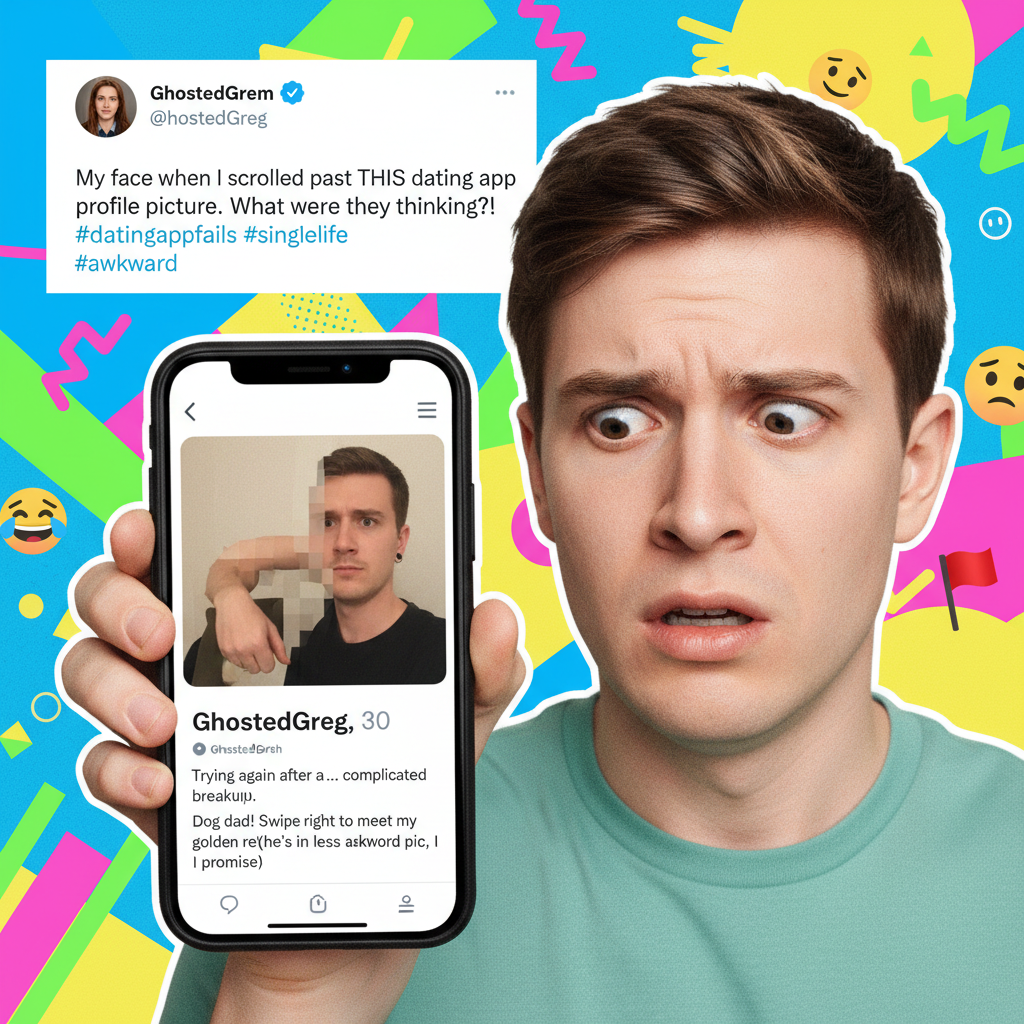 Matched with someone who only posts pics with their ex. Is this a red flag or a cry for help?