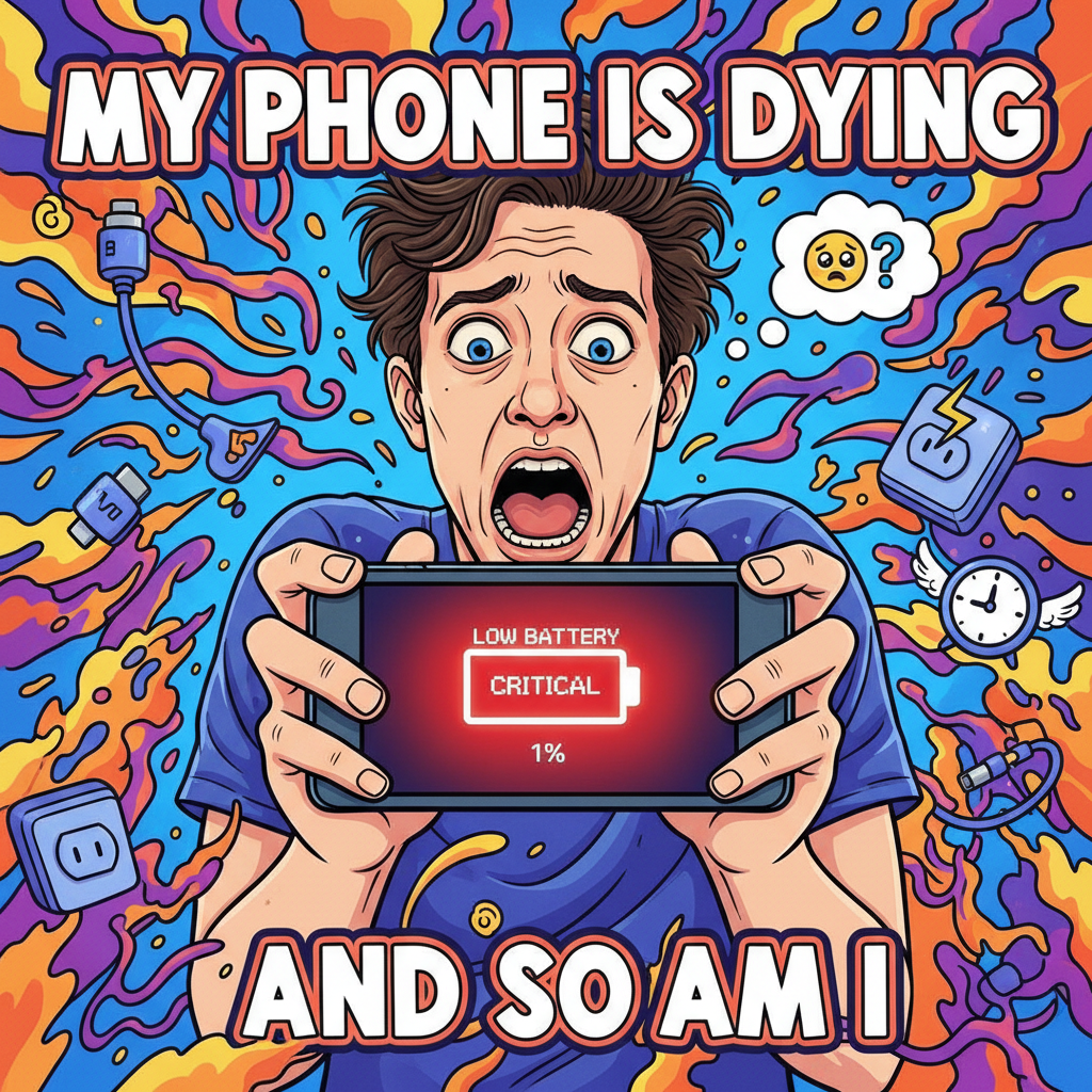 My phone battery is at 1%. My anxiety is at 100%. Send charger, STAT!