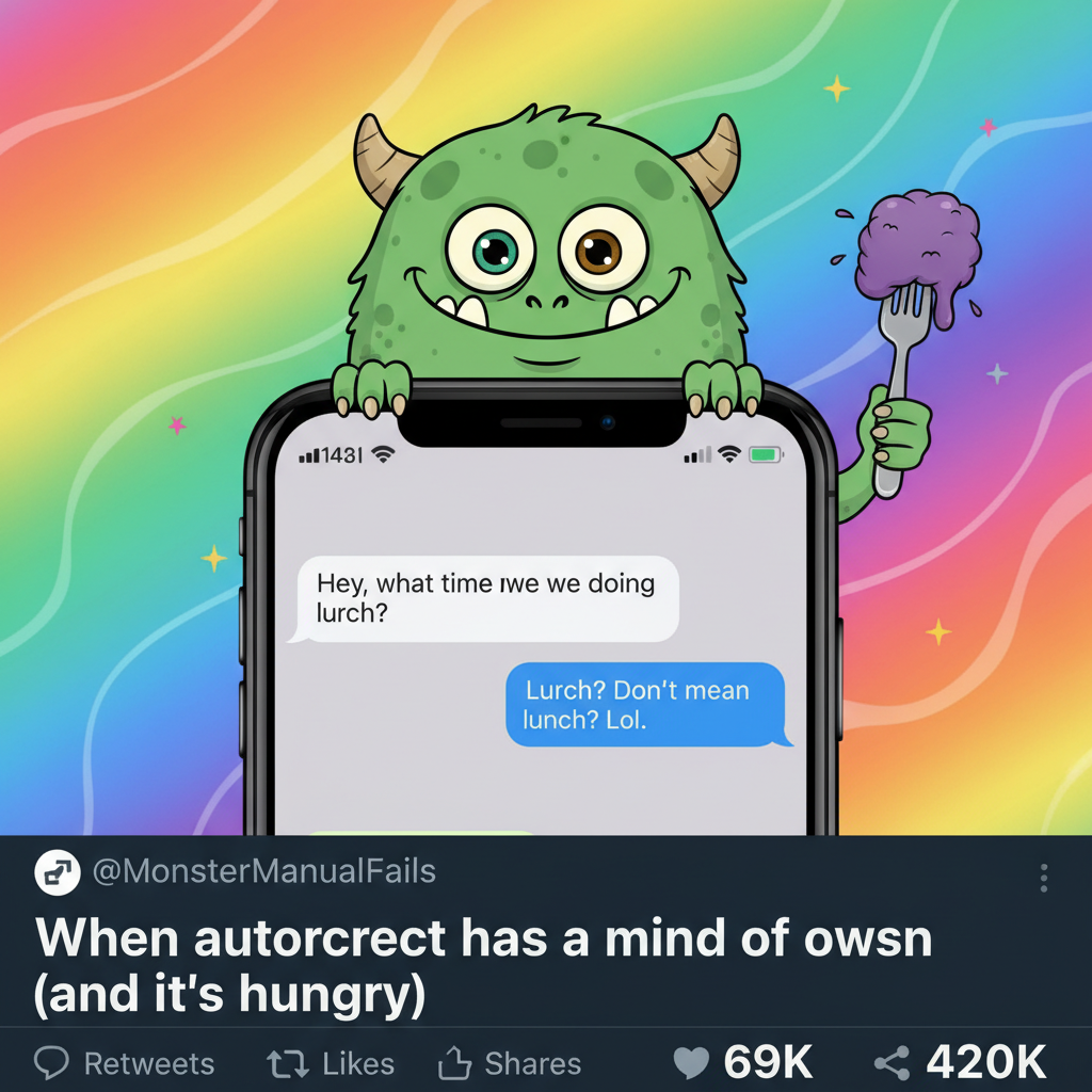 My phone just autocorrected 'lunch' to 'lurch'. Guess I'm eating a monster today.