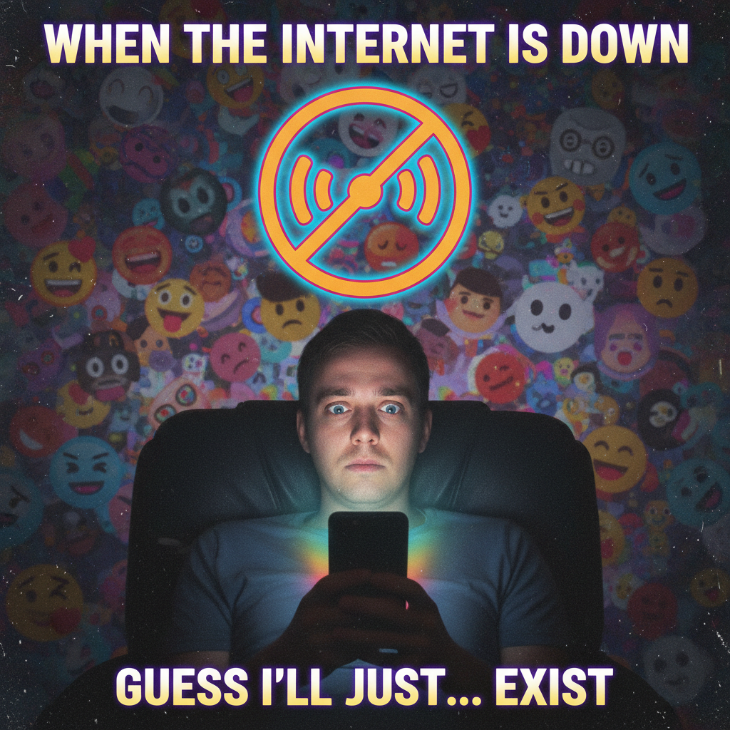 The wifi goes out. My brain: 'What year is this? Am I... alone?'