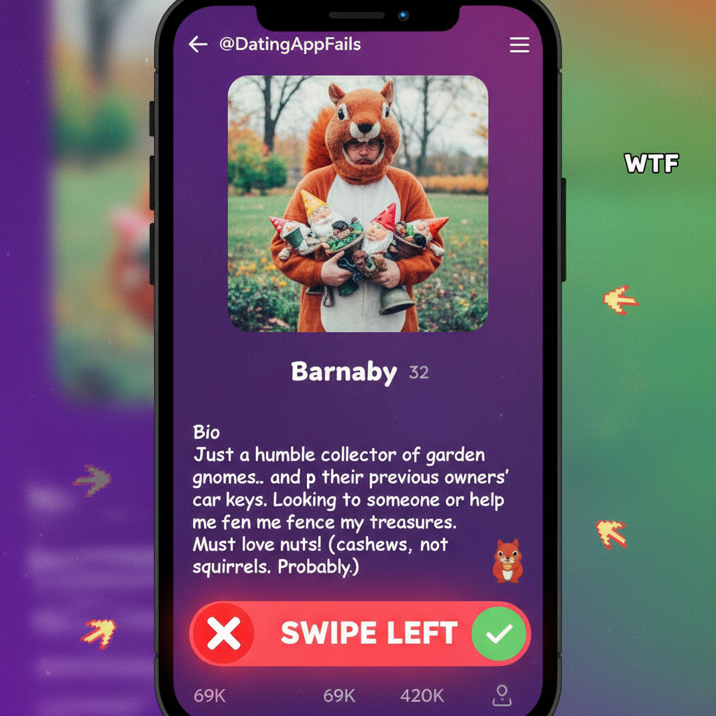 He said his 'hobby' was collecting rare dust bunnies. It was a no from me.