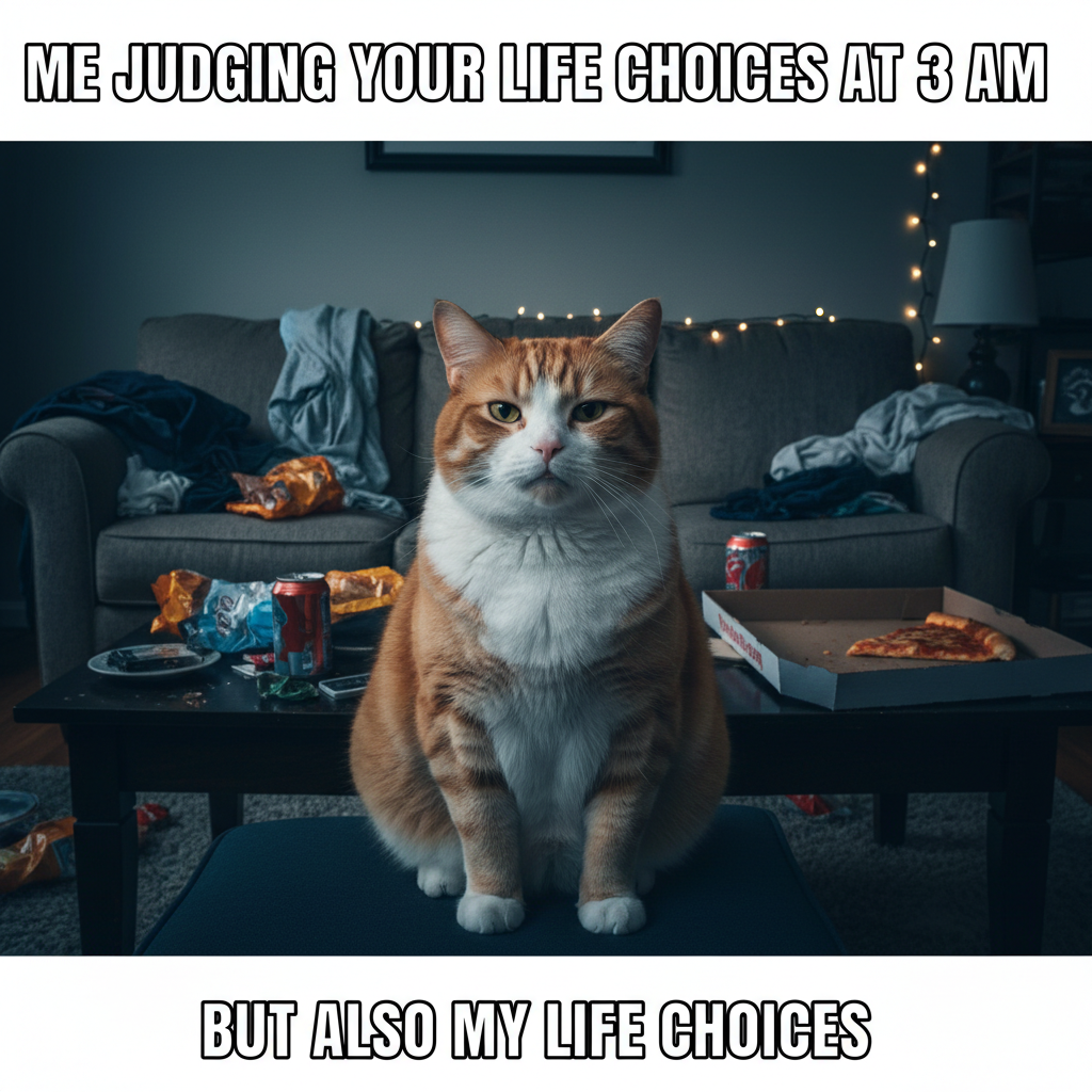 My cat judging my life choices like it pays rent