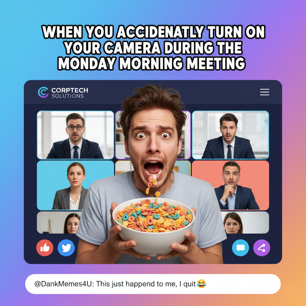 Just accidentally joined a Zoom meeting with my camera on while eating cereal in my underwear. Send help.