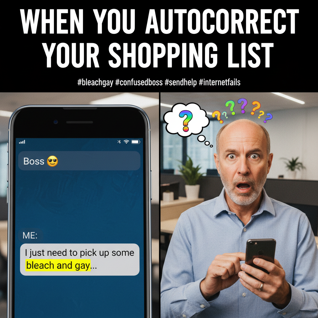 My phone autocorrected 'beach day' to 'bleach gay'. My boss is confused.