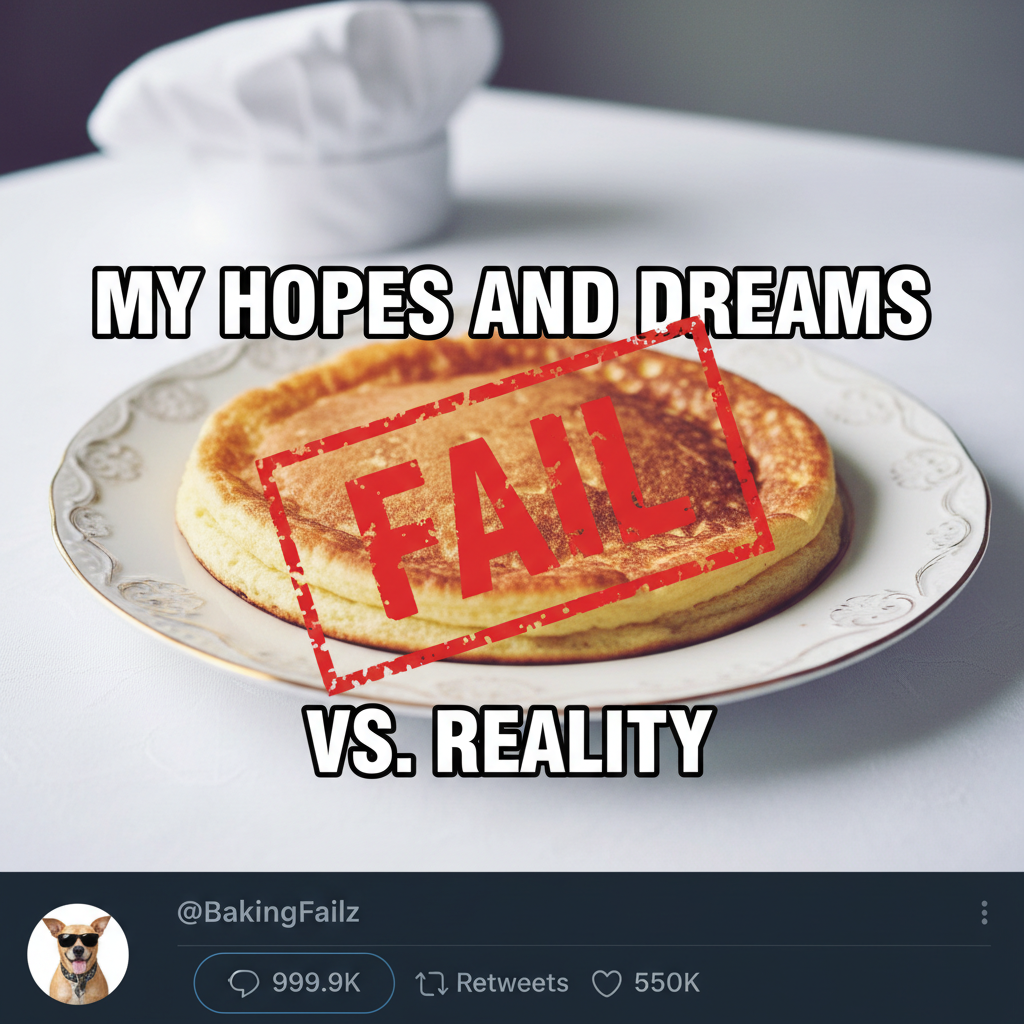 Attempted to make a soufflé. Ended up with a delicious, albeit flat, pancake. Nailed it?