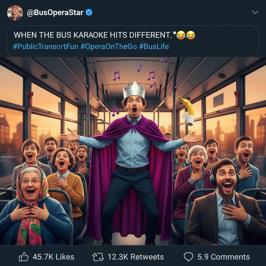 Just witnessed a full-blown opera performance on the bus. Public transport is wild.