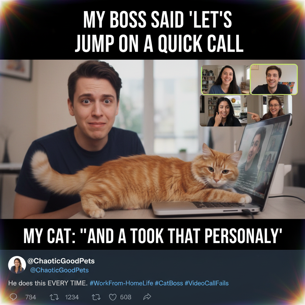 My pet just walked across my keyboard during a Zoom meeting. Instant promotion to chaos coordinator.