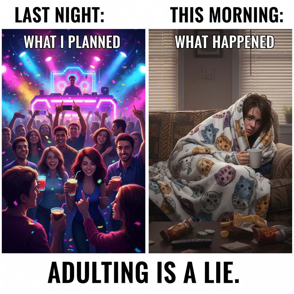 Friday night plans: clubbing. Friday night reality: debating if I should get up for water.