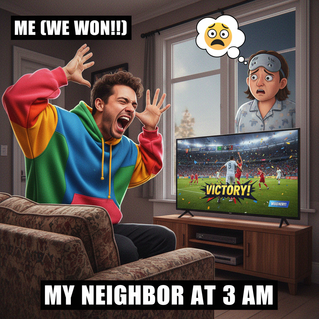 My team won. My neighbor heard me scream. Pretty sure they think I'm being murdered.