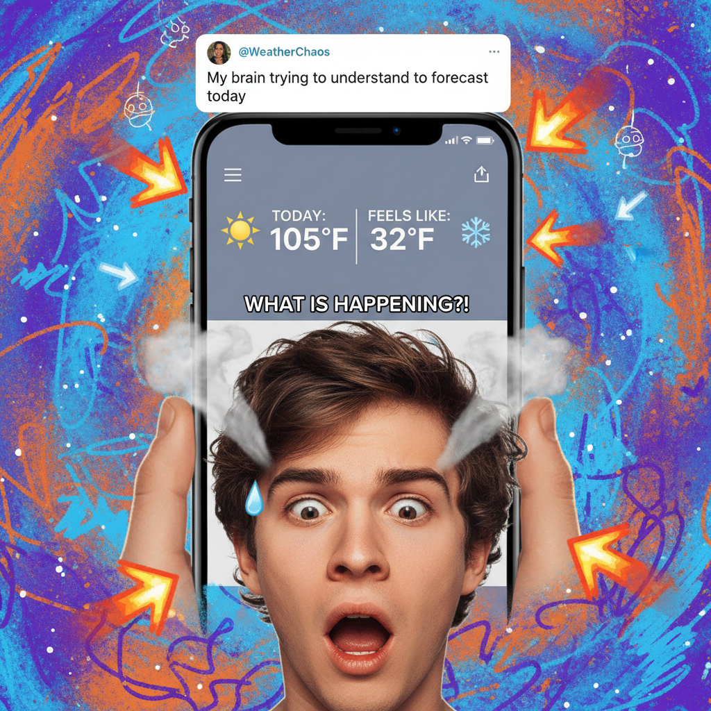 It's 70 degrees and sunny. My weather app says 'feels like 95.' What is 'feels like' even doing?