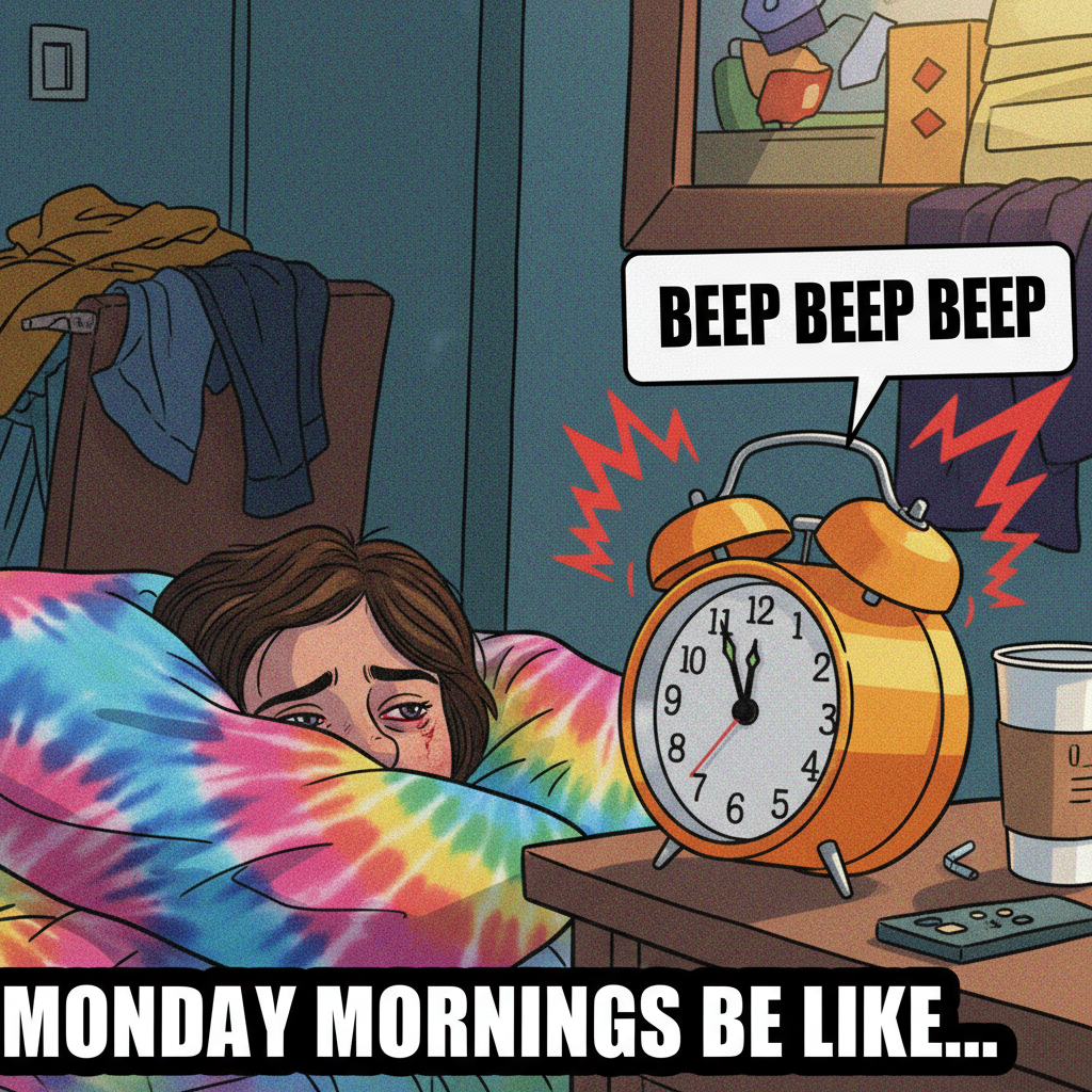 My face when my alarm goes off on Monday morning. Send coffee and existential dread.