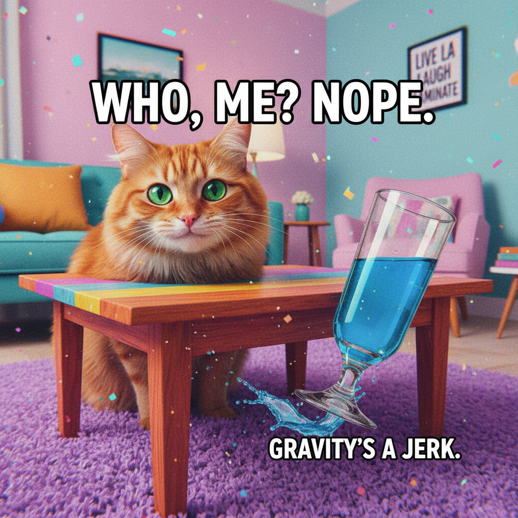 My pet just stared at me while slowly pushing a glass off the table. Zero regrets in their eyes.