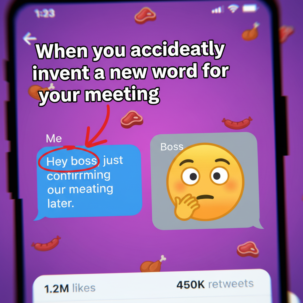Autocorrect changed 'meeting' to 'meating'. My boss thinks I'm inviting them to a BBQ now.