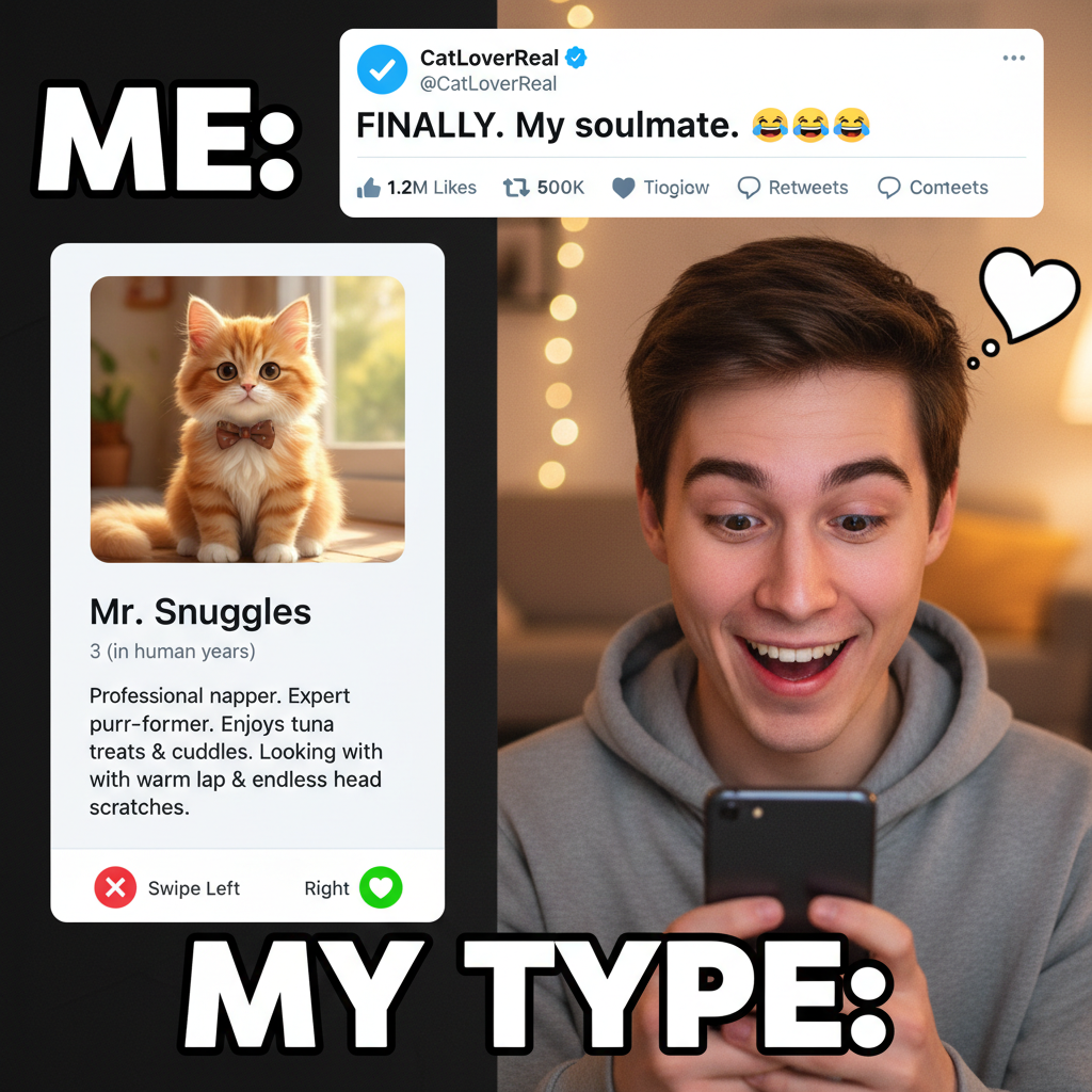 Matched with someone who only posts pics with their cat. I'm in love. The cat, I mean.