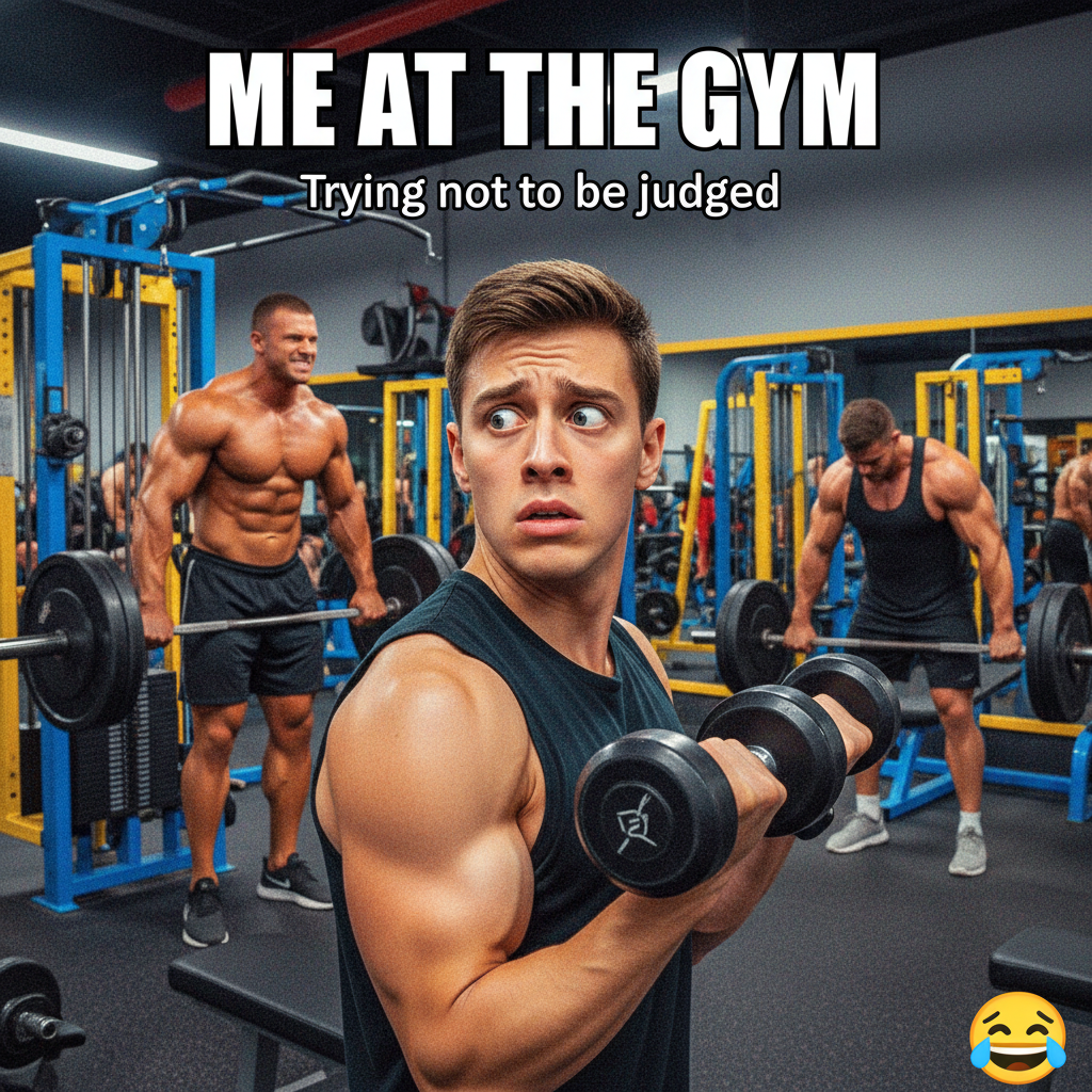 My gym routine: 5 mins working out, 55 mins wondering if anyone saw my form. #GymLife