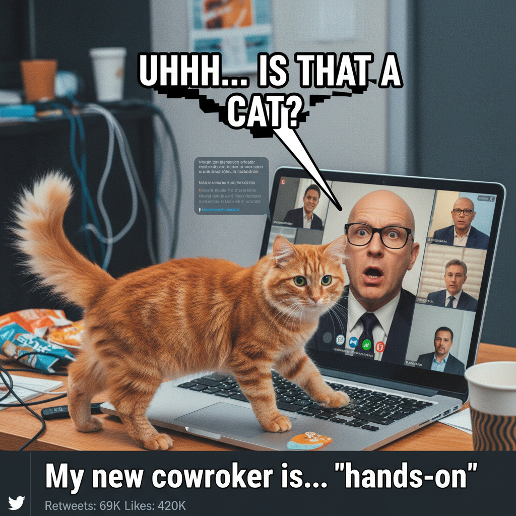 Someone's cat just walked across their keyboard and sent 'asdfghjkl' to the CEO on Zoom.