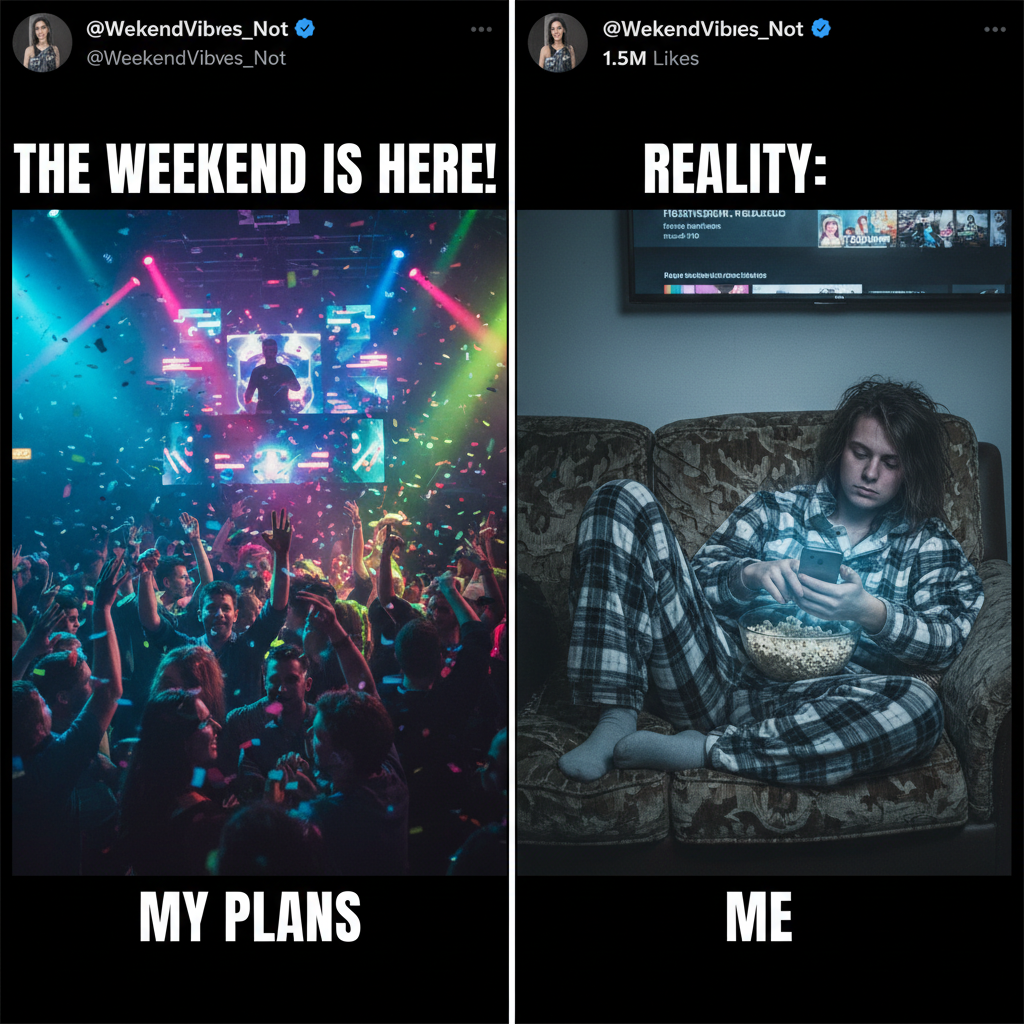 My Friday night plans: clubbing. My Friday night reality: debating if I should put on real pants.