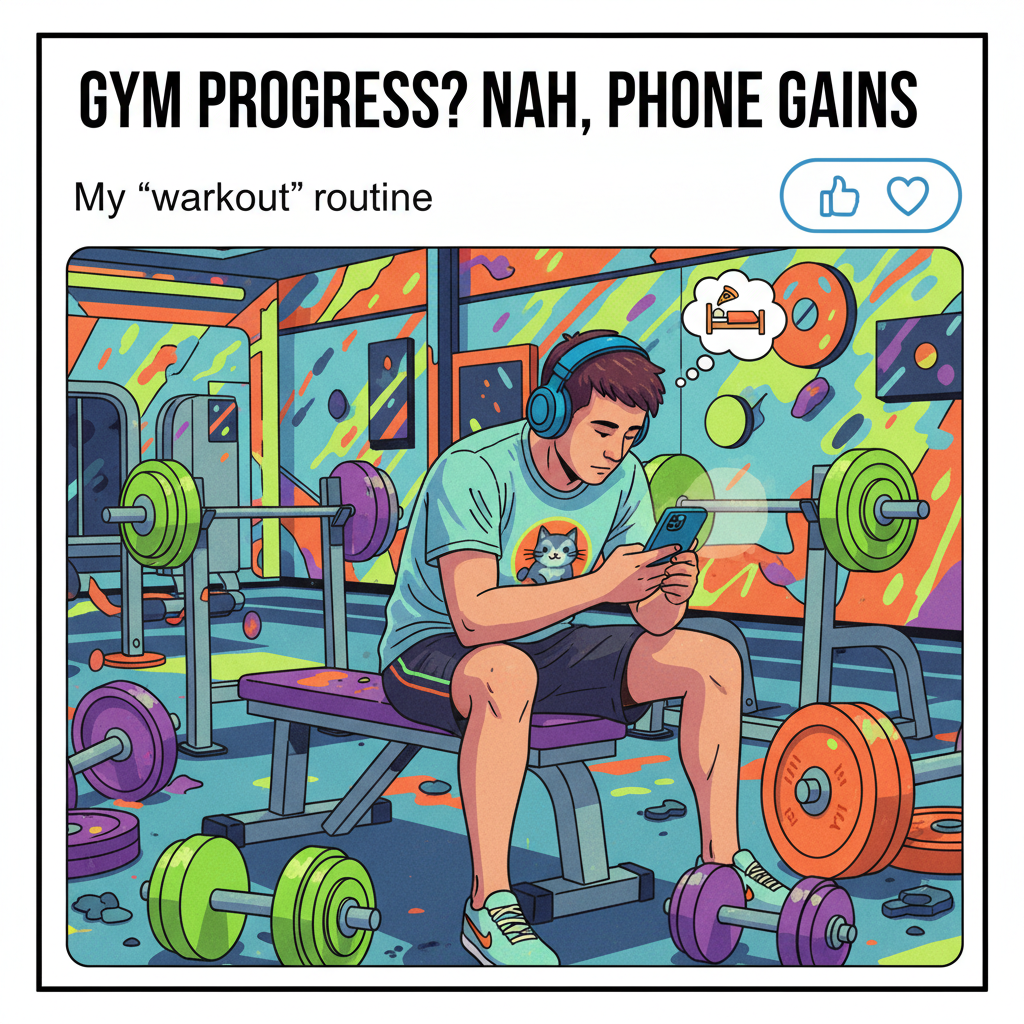 My 'gym buddy' is just me staring at my phone between sets.