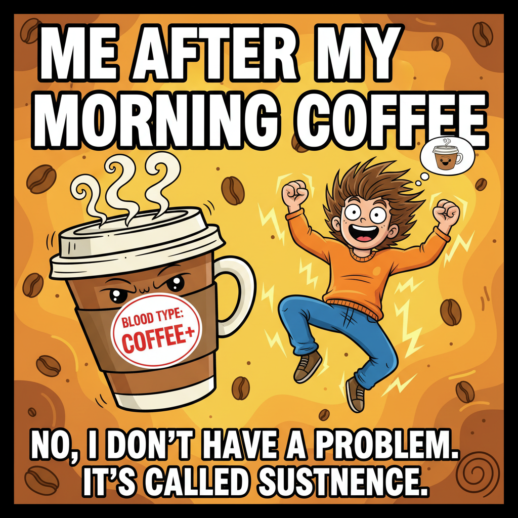 My blood type is coffee. My spirit animal is a triple espresso. #CoffeeAddict