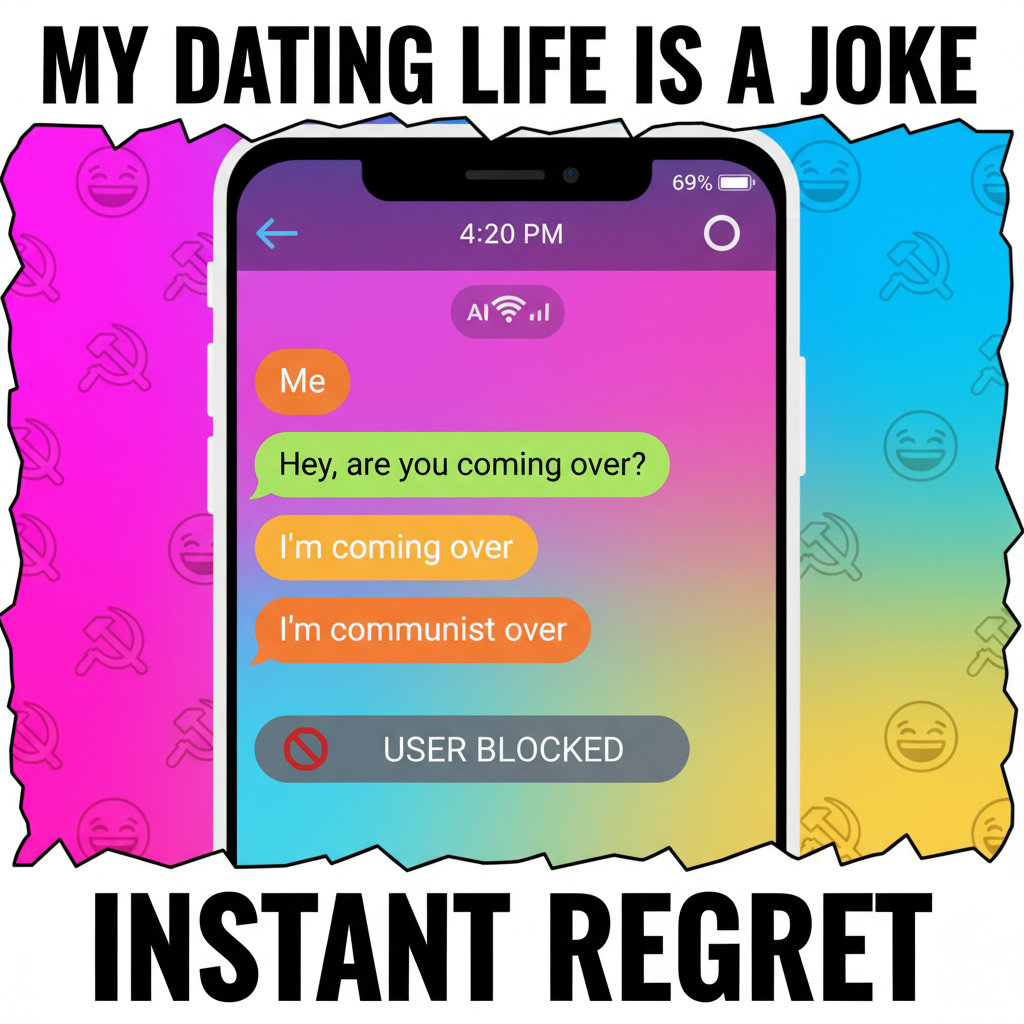 Autocorrect changed 'I'm coming over' to 'I'm communist over'. My date blocked me. RIP romance.
