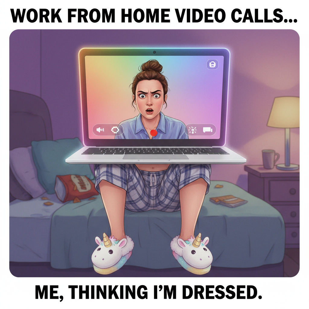 My coworker just asked if I'm wearing pants on this video call. The audacity.