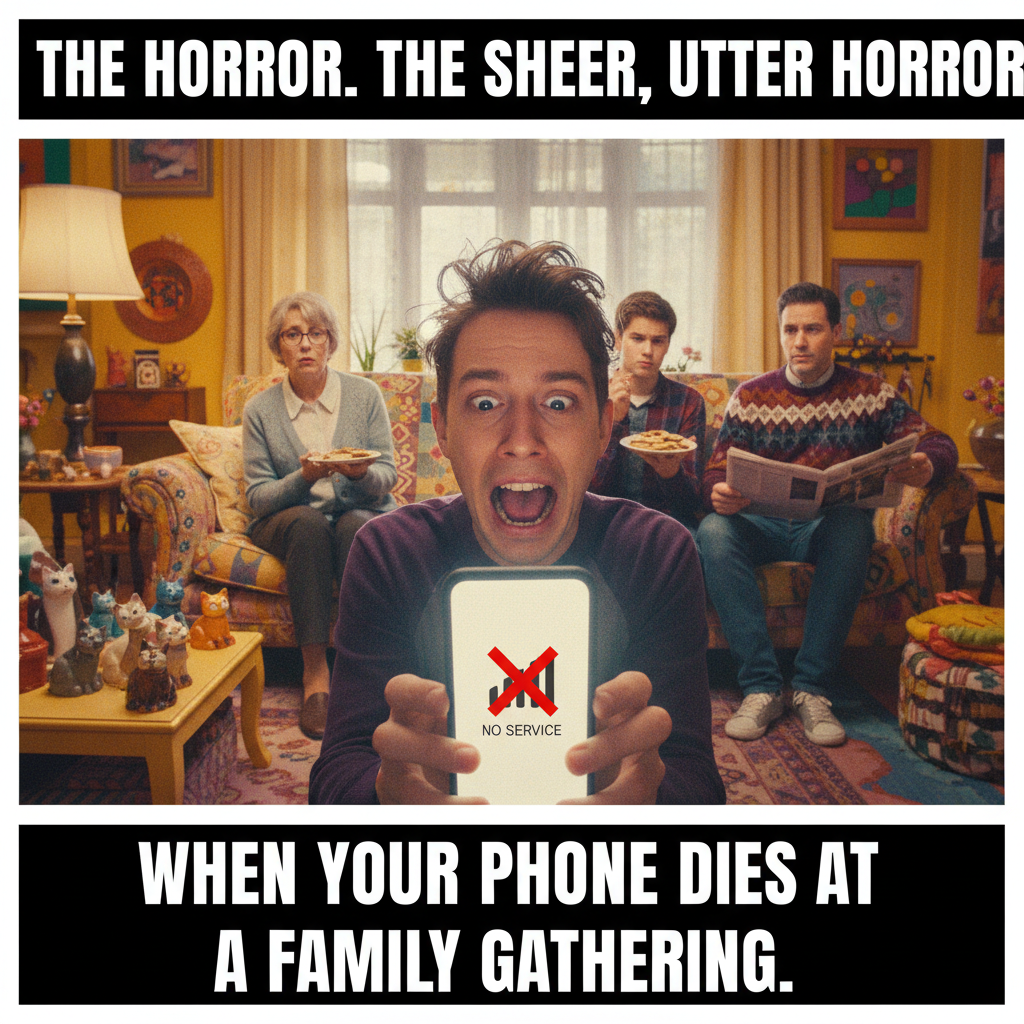 The wifi went down for 5 minutes and I almost started talking to my family. Terrifying.