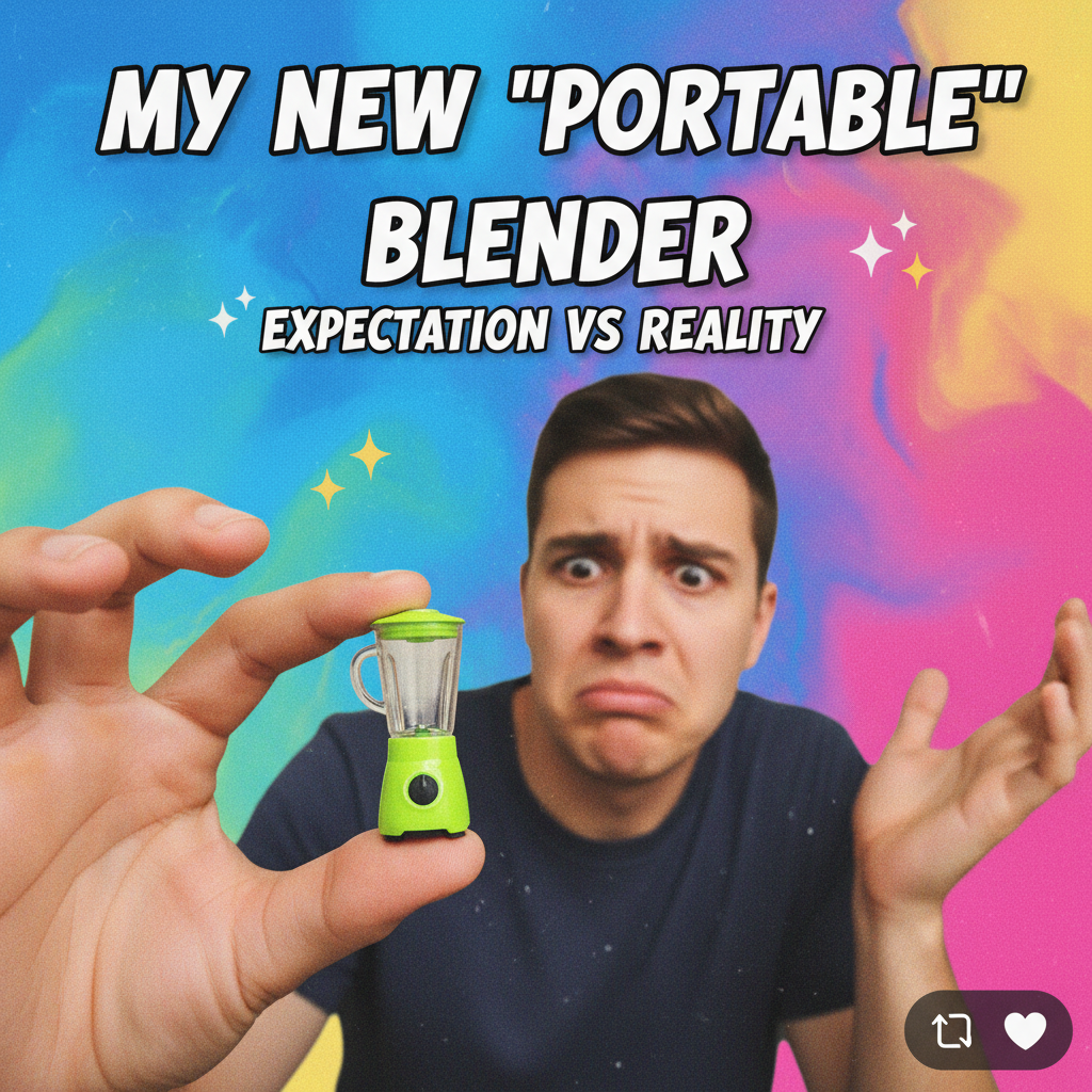 Bought a 'mini' blender online. It's smaller than my thumb. Send help.