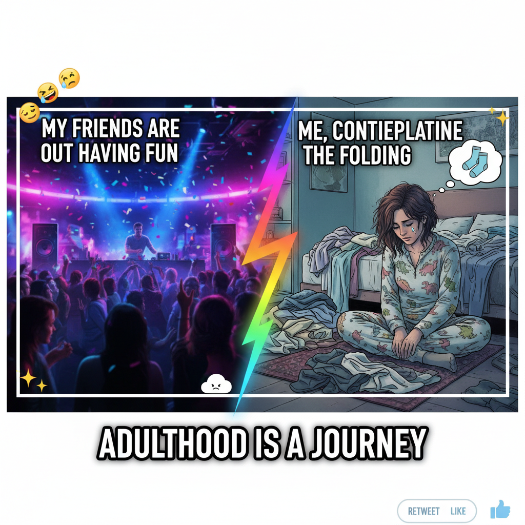 Friday night plans: clubbing. Friday night reality: debating if my PJs are clean enough.