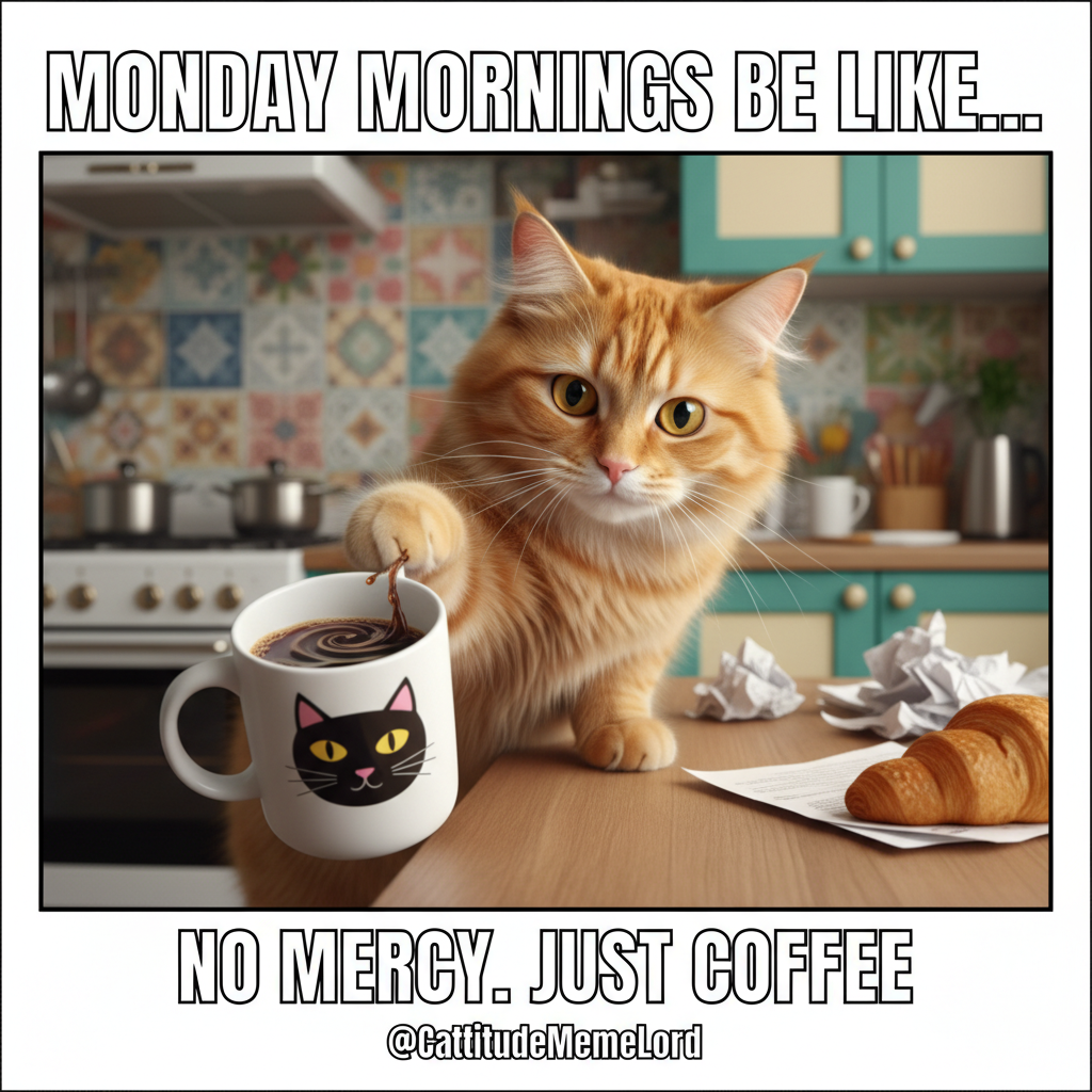 My pet just stared into my soul while slowly pushing my coffee cup off the table.