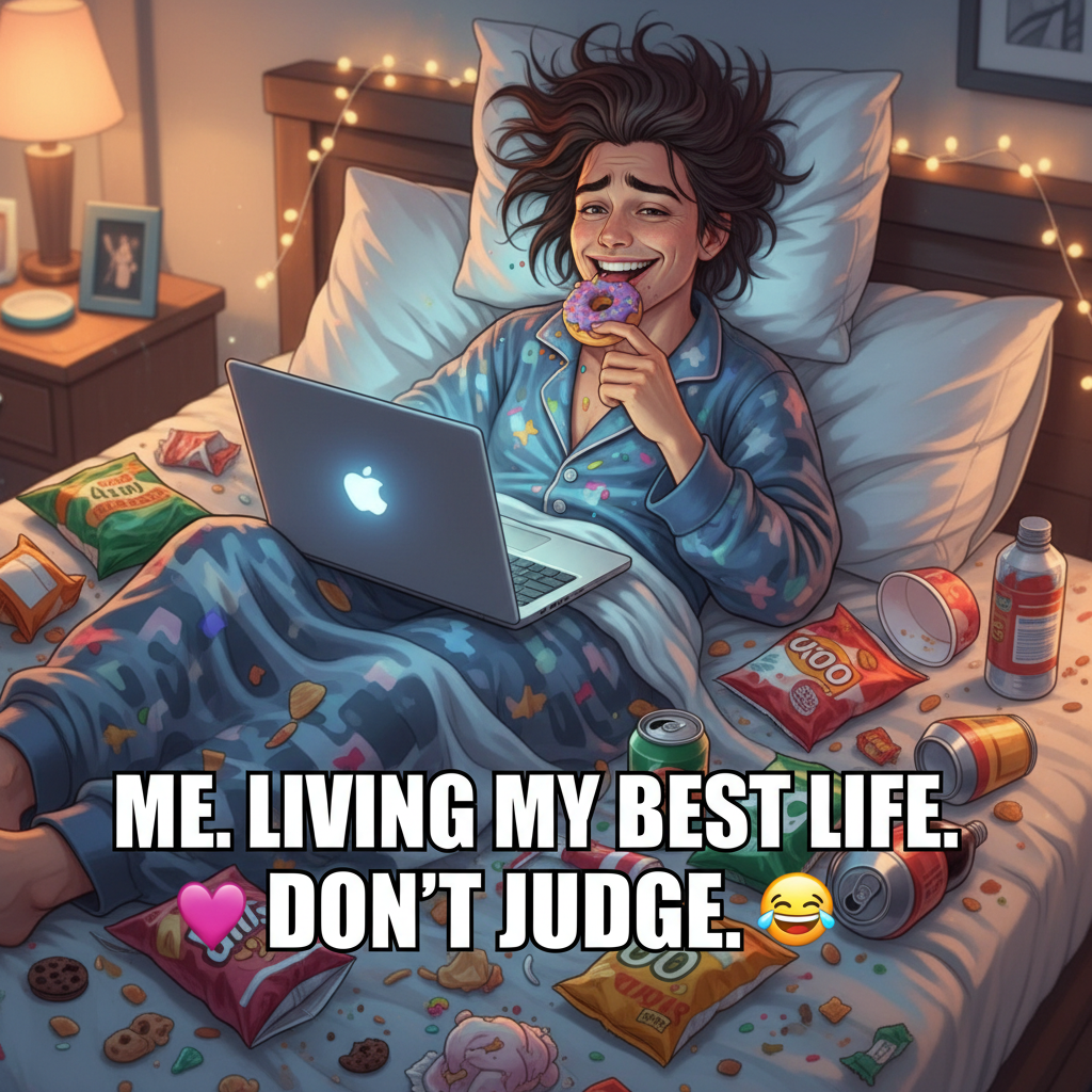 My WFH 'office' is just my bed with a laptop on my stomach. Productivity through comfort!